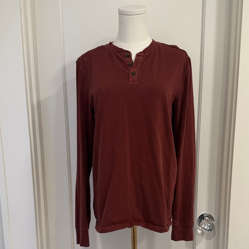 Prana Men's Long Sleeve Shirt - Rich Burgundy